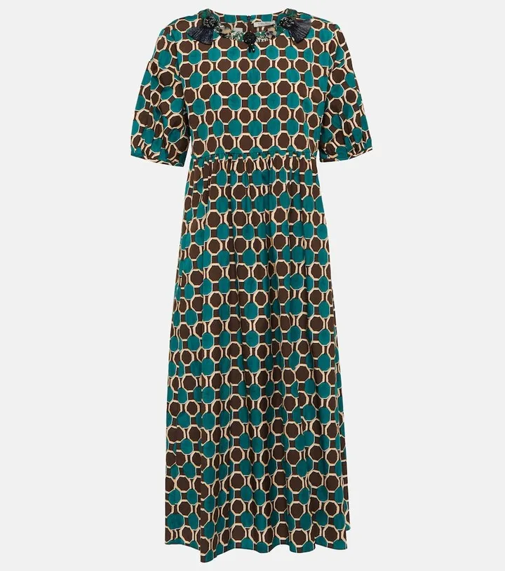 Fatotto printed cotton midi dress
