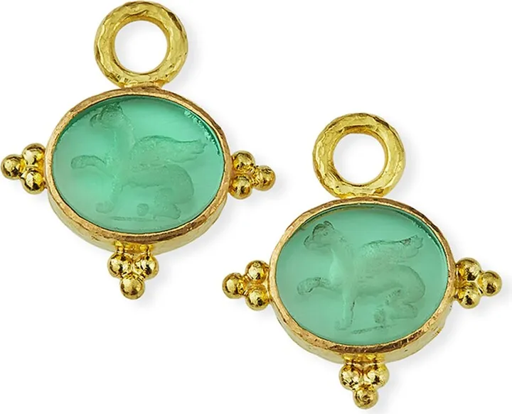 19k Nile Venetian Glass Earring Charms