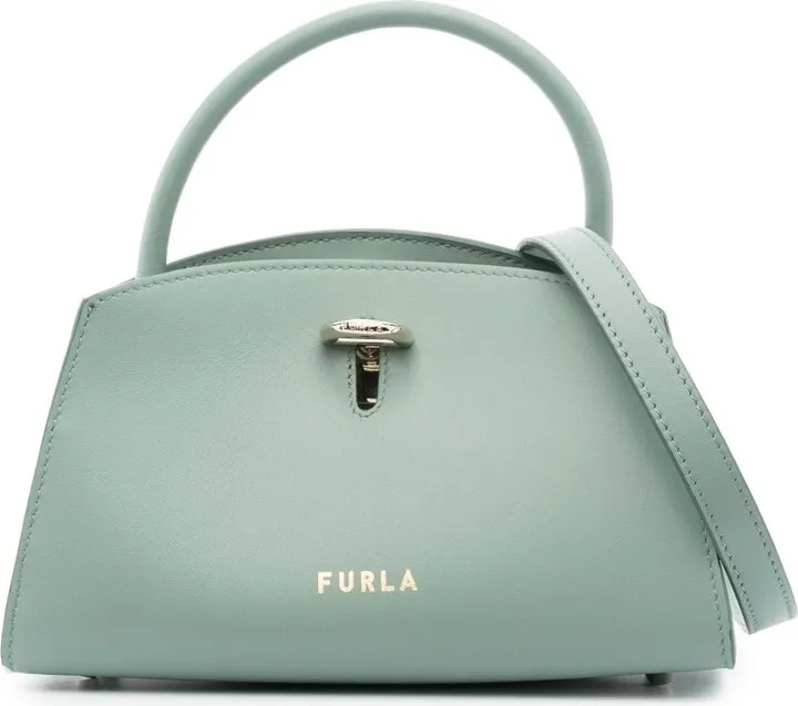 Logo-Stamp Leather Tote Bag