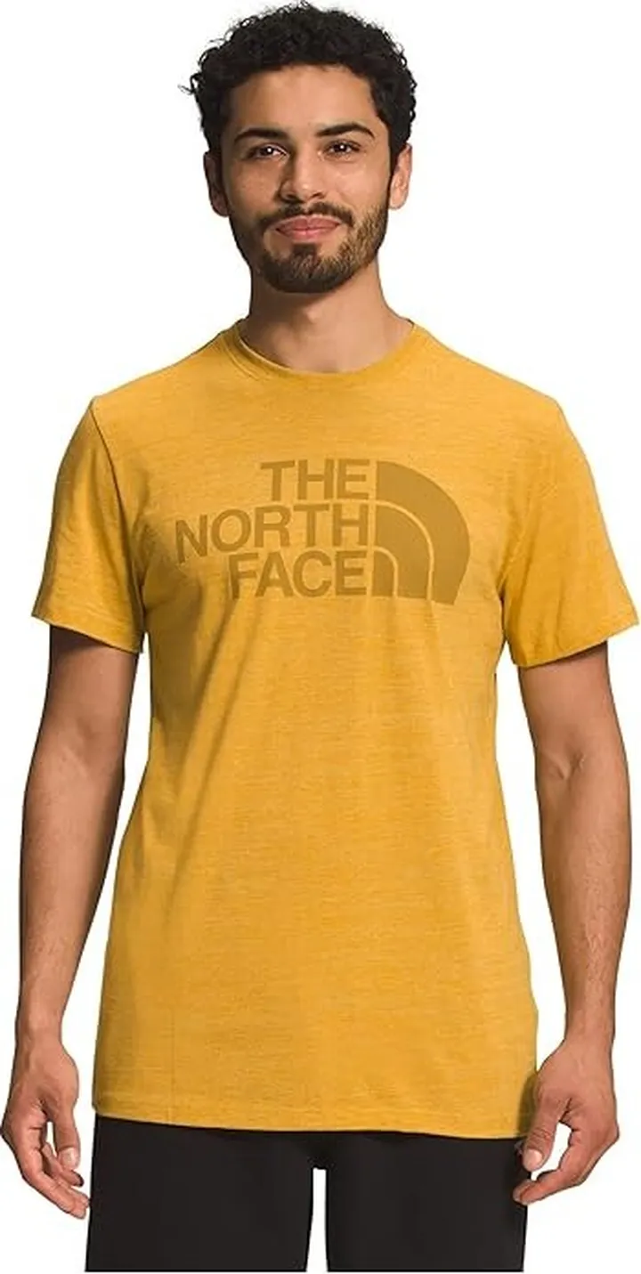 The North Face Short Sleeve Half Dome Tri-Blend Tee (Arrowwood Yellow Heather) Men's T Shirt
