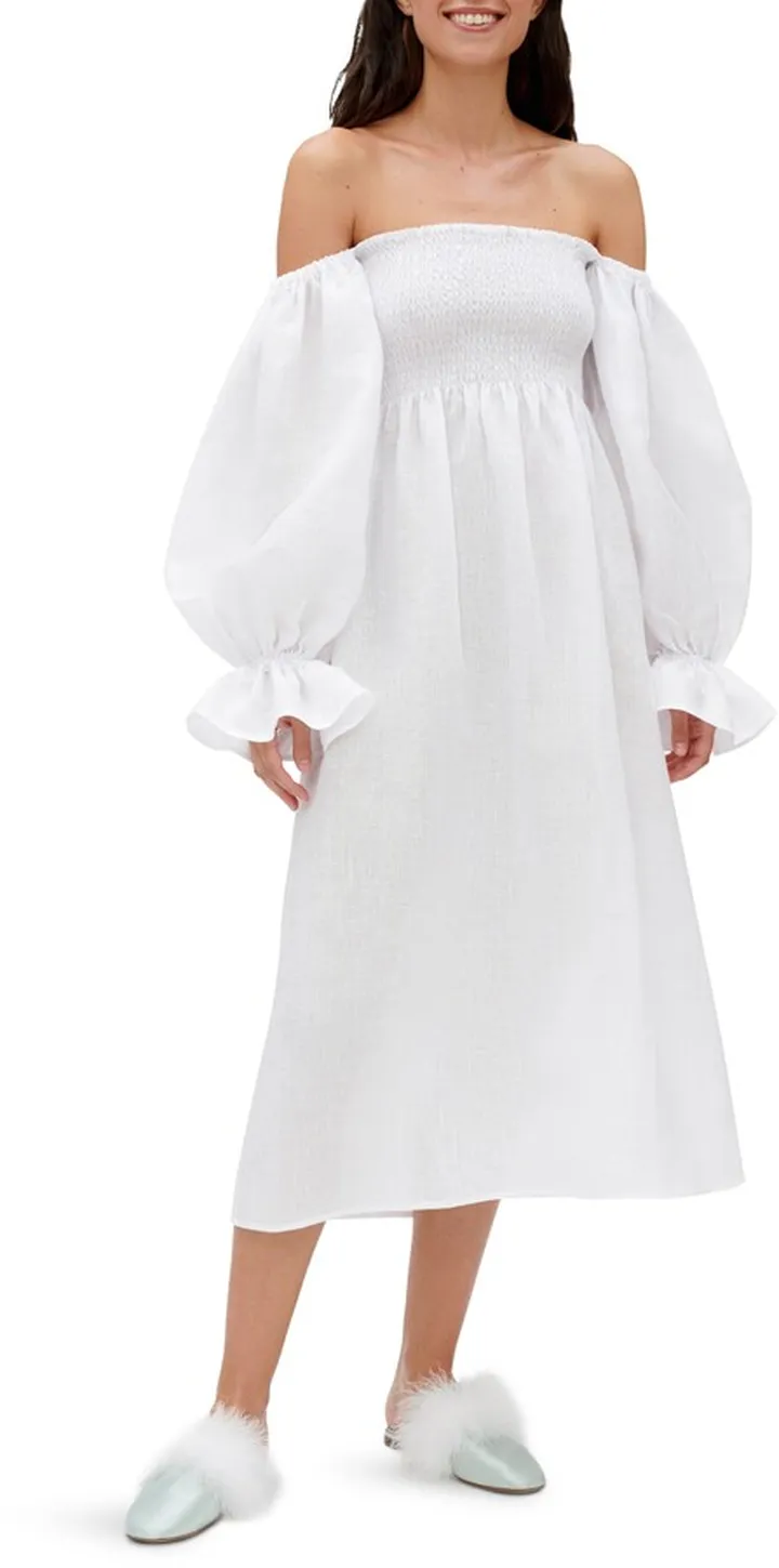Atlanta Balloon Sleeve Linen Nightgown