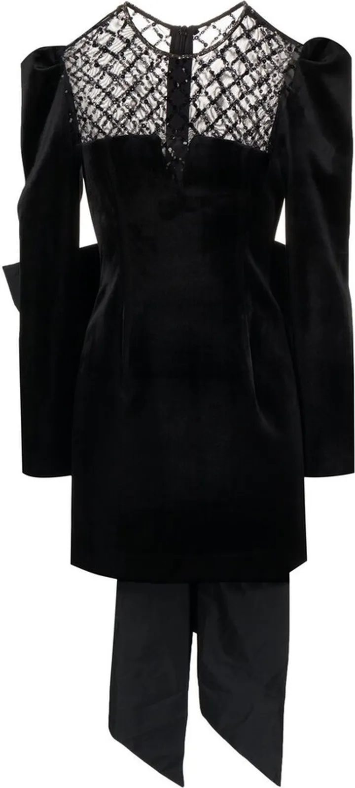 Onyx oversized bow mini dress