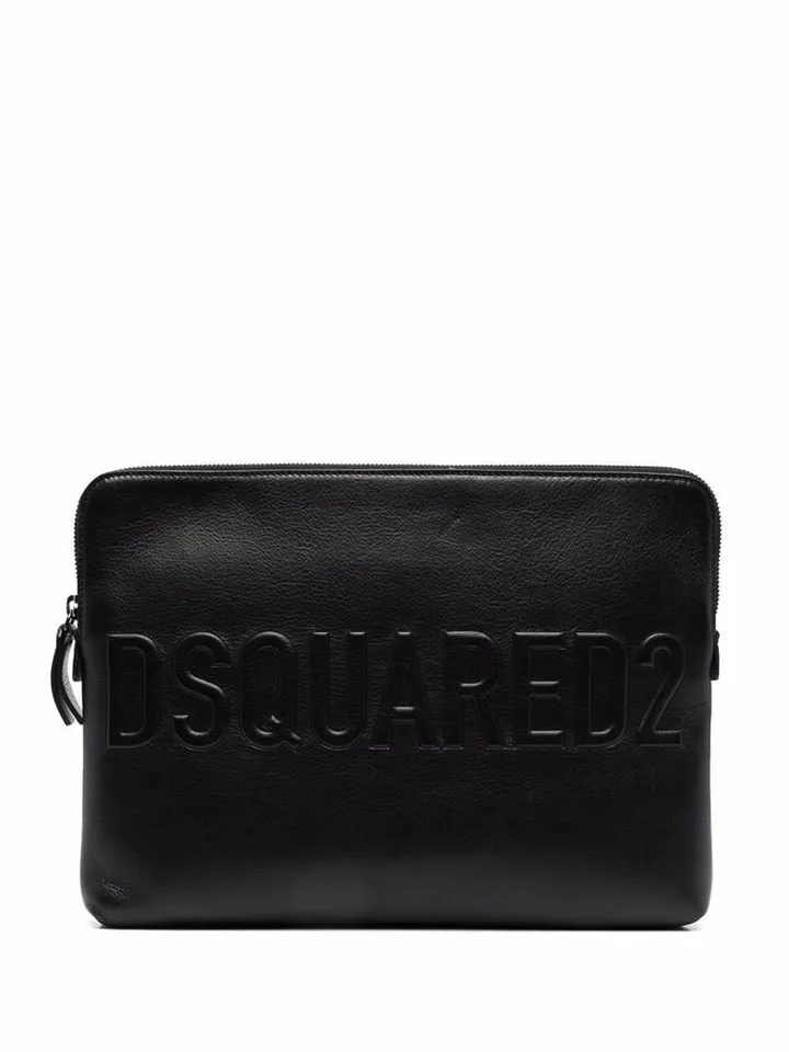 Leather Logo Clutch Bag