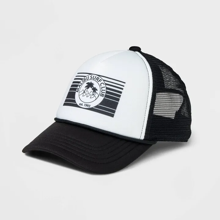 Women's Malibu Surf Club Trucker Hat - Wild Fable™ Black