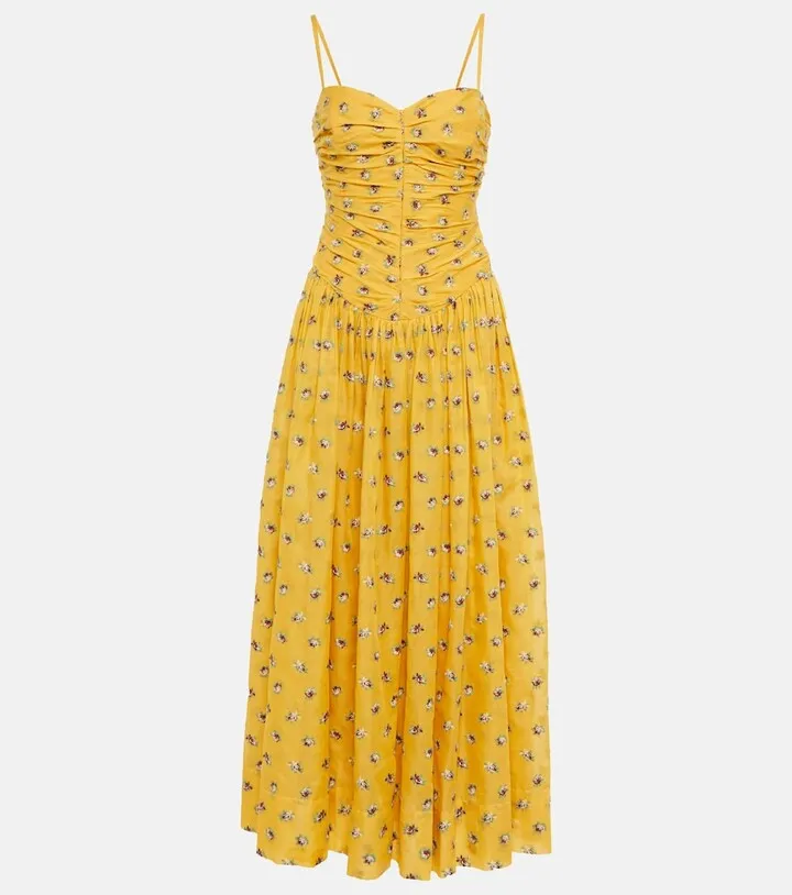 Floral cotton midi dress