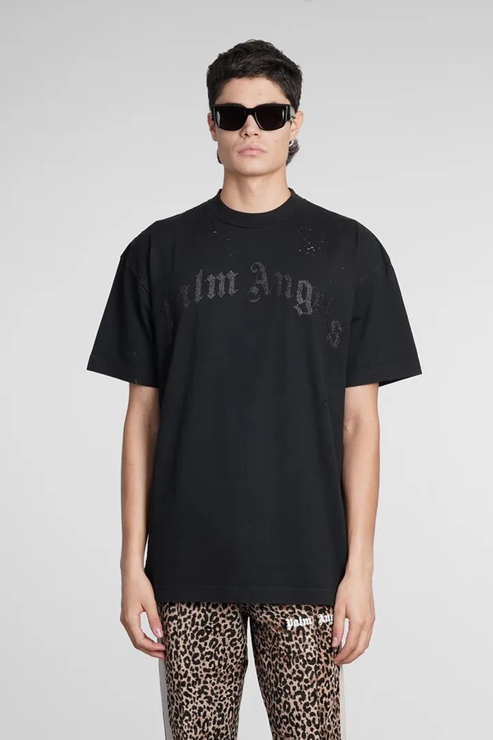 T-shirt In Black Cotton