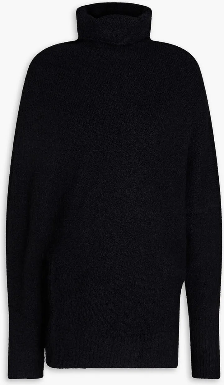 Ribbed bouclé-knit turtleneck sweater
