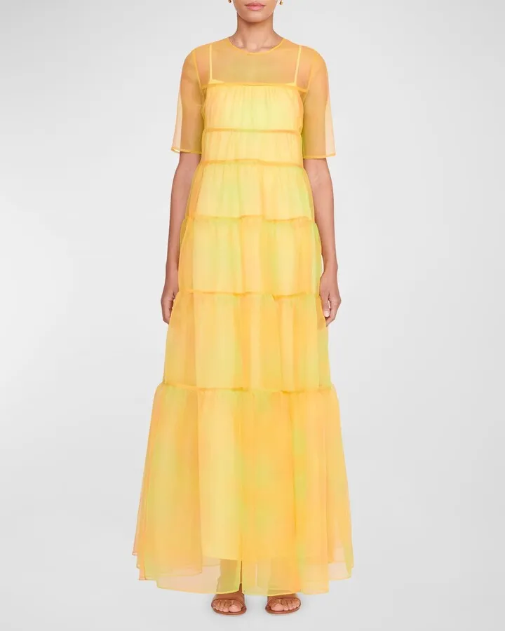 Hyacinth Tiered Organza Maxi Dress