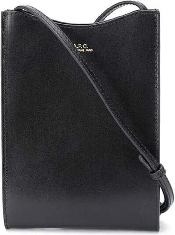Jamie Black Leather Crossbody Bag With Logo A.p.c. Woman