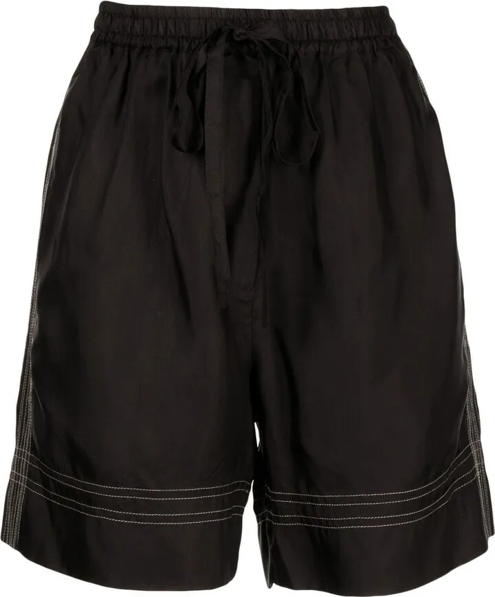 Stitch-Detail Knee-Length Shorts