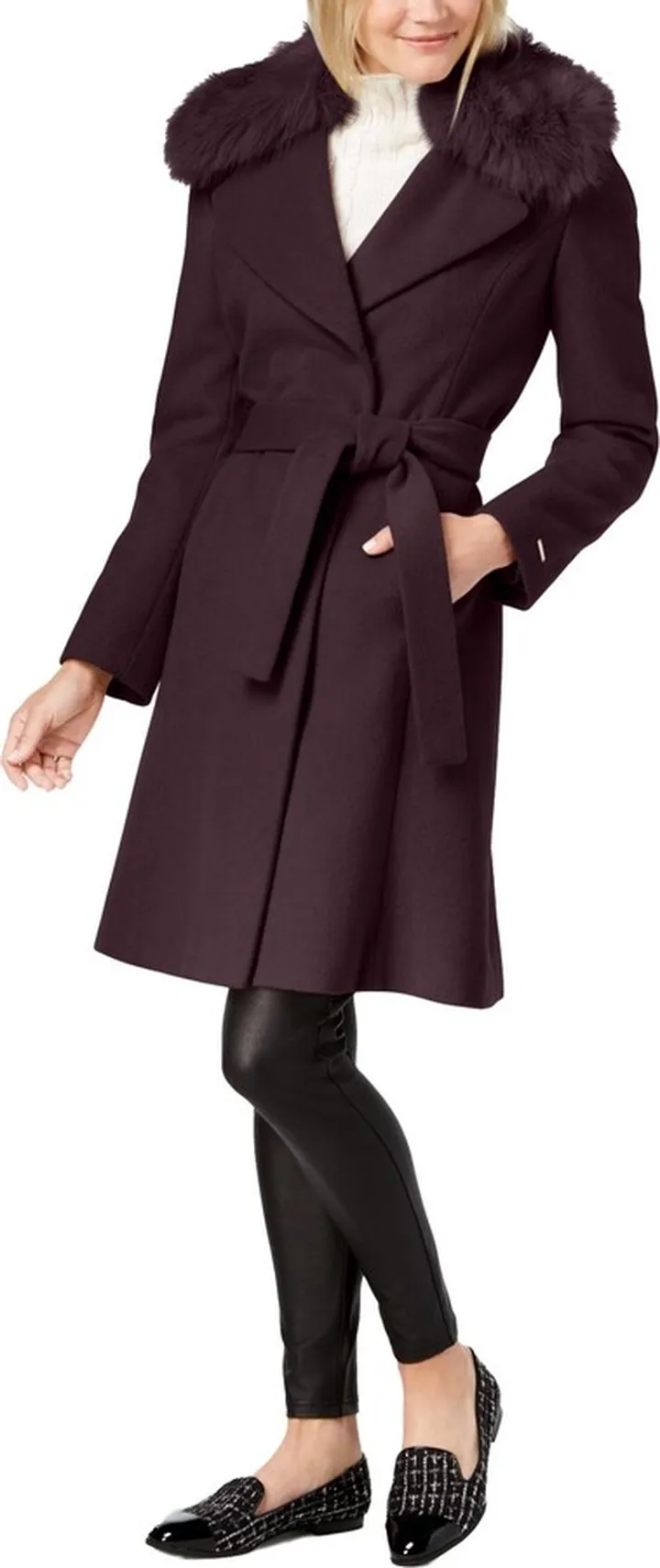 Fiona Womens Winter Wool Wrap Coat
