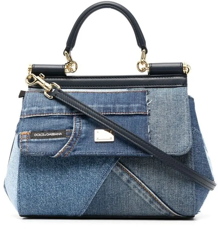 small Sicily patchwork denim shoulder bag