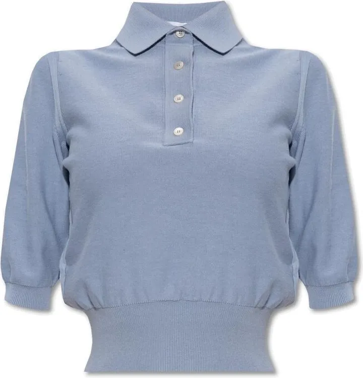 Salvatore Ferragamo Short Sleeved Cropped Polo Shirt