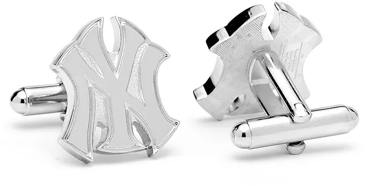 Silver New York Yankees Logo Cufflinks