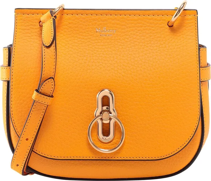 Leather shoulder bag with metal ring