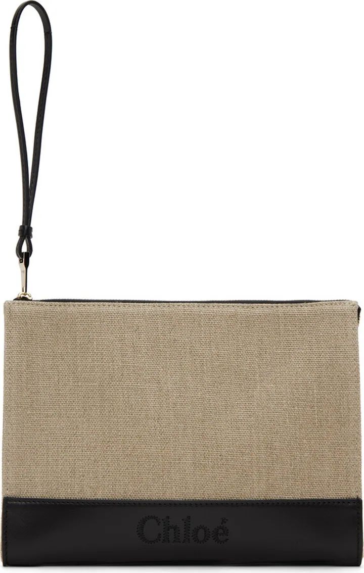 Chloé Taupe & Black Sense Pouch