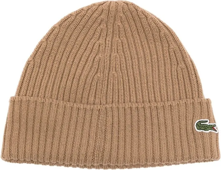Logo-Patch Ribbed-Knit Beanie