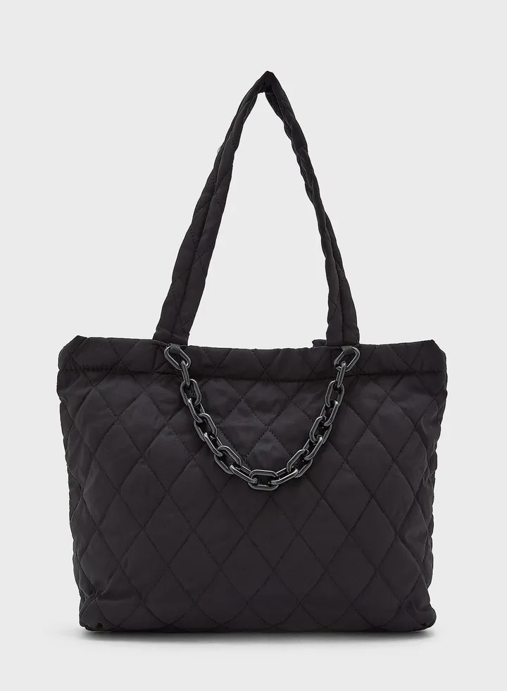 Quilted Nylon Tote Bag