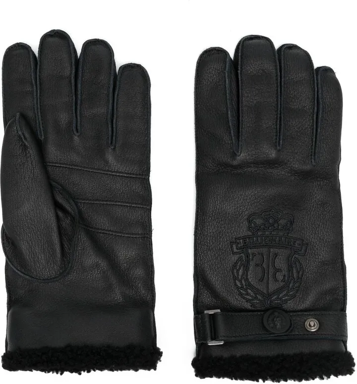 Embroidered-Logo Faux-Fur Lined Gloves
