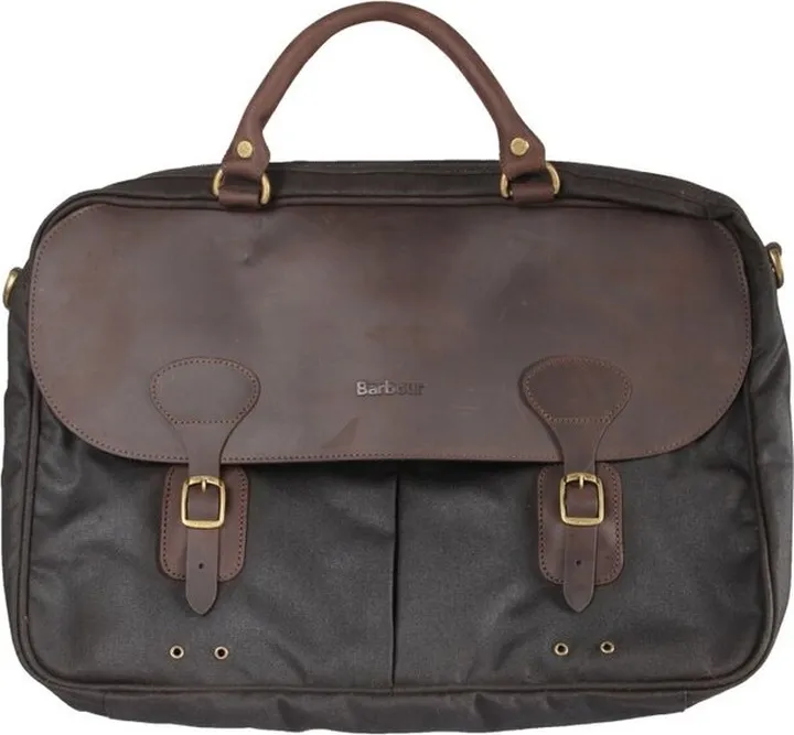 Barbour Foldover Logo Embossed Briefcase