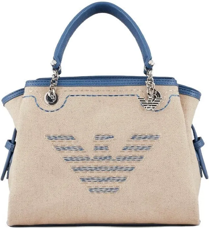 Charm Blue Canvas Handbag