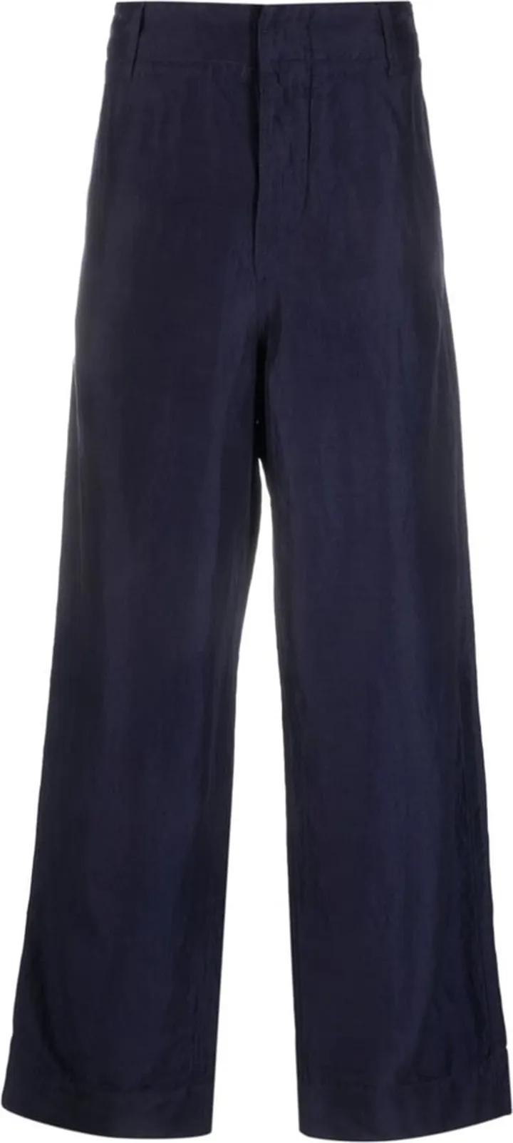 Wide-Leg Linen-Blend Trousers