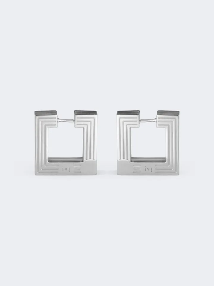 Medium Aurelia Hoop Earrings Silver