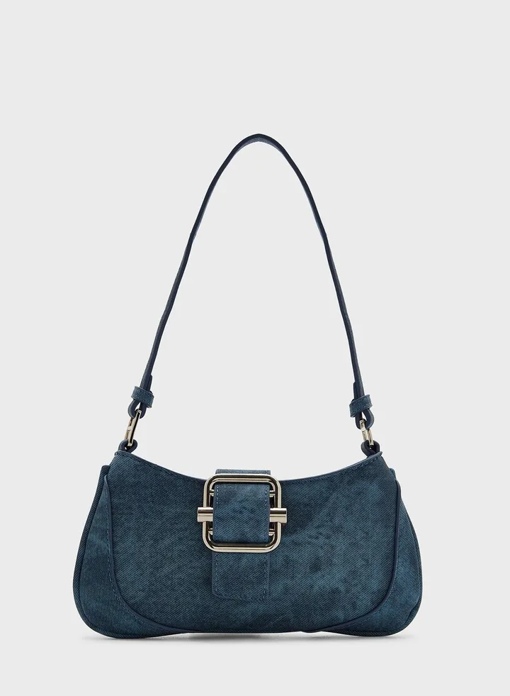 Buckle Baguette Shoulder Bag