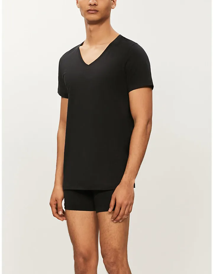Mens Black Cotton uperior Cotton-blend T-shirt