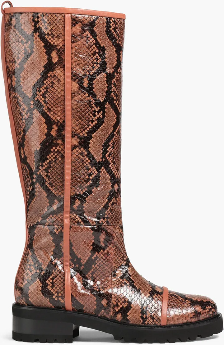Beda snake-effect leather knee boots