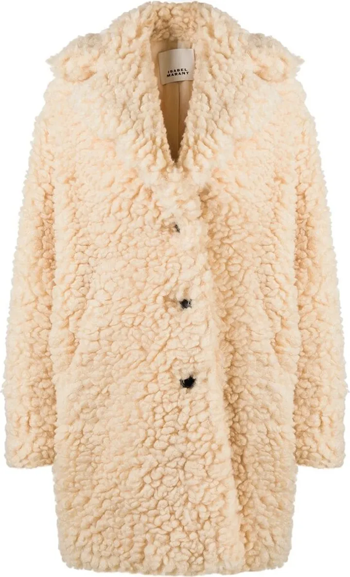 Single-Breasted Faux-Shearling Coat