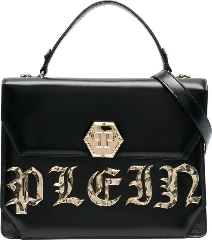 Gothic Plein leather tote bag