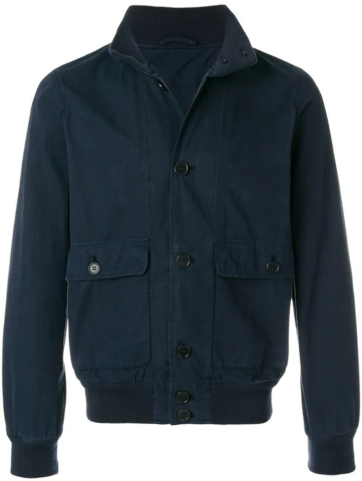 Buttoned Bomber Jacket
