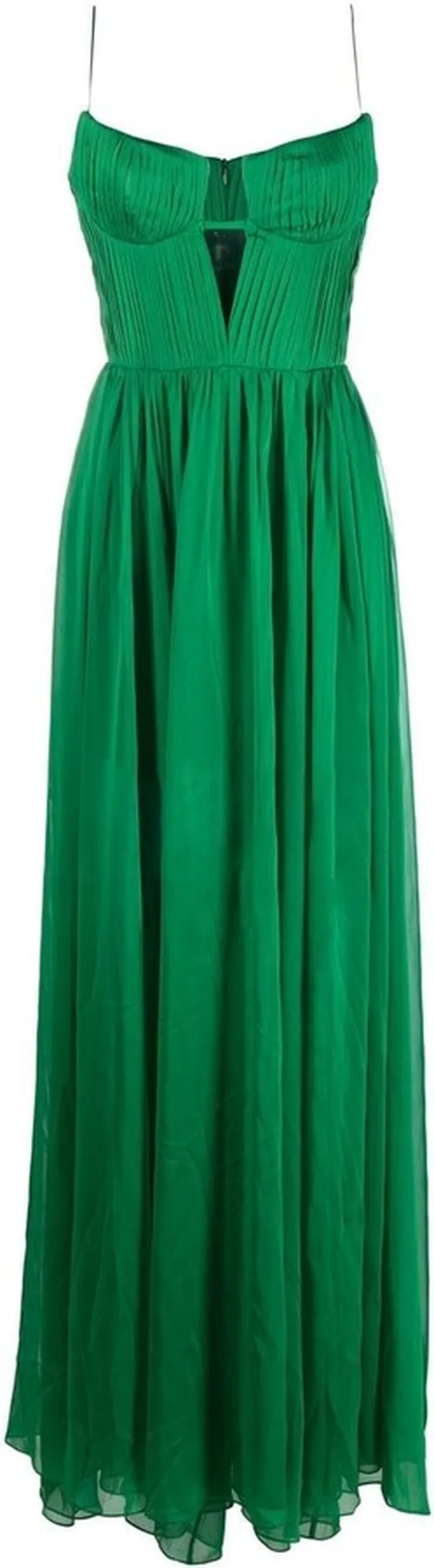 Bustier Cut-Out Pleated Gown