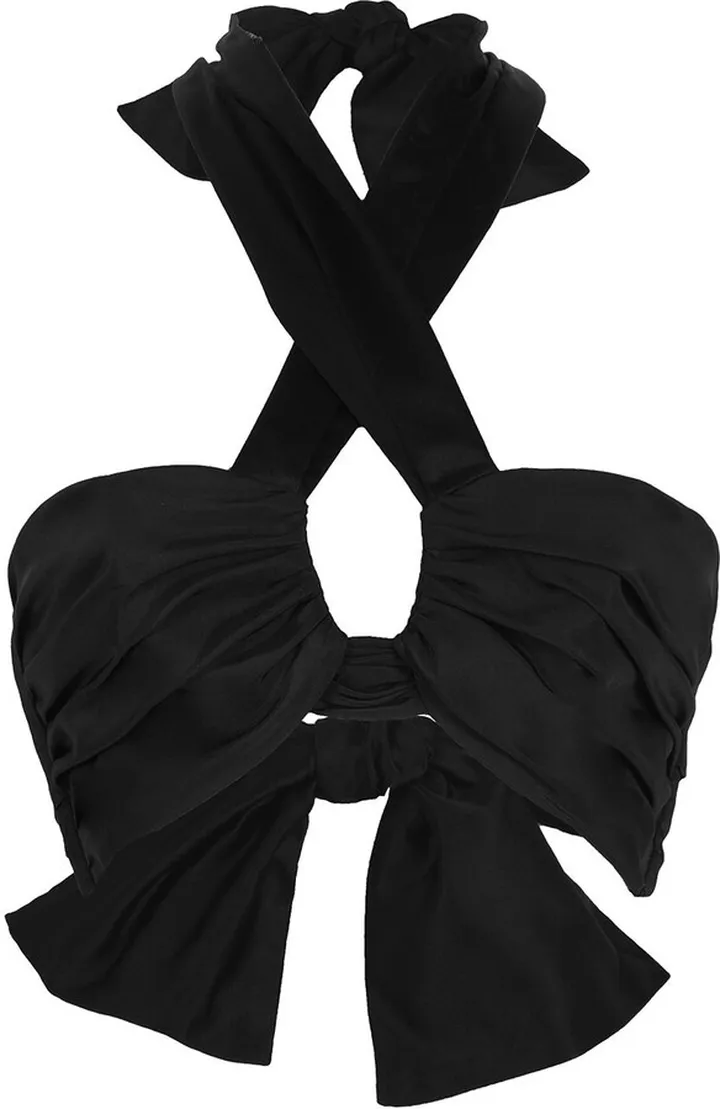 Ville De Lumiére silk faille crop top