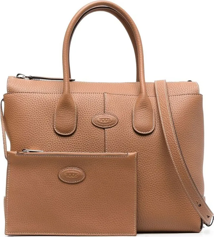 Brown Di Medium Leather Tote Bag
