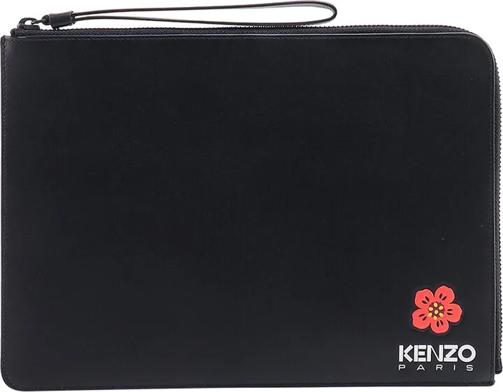 Leather clutch with Boke Flower