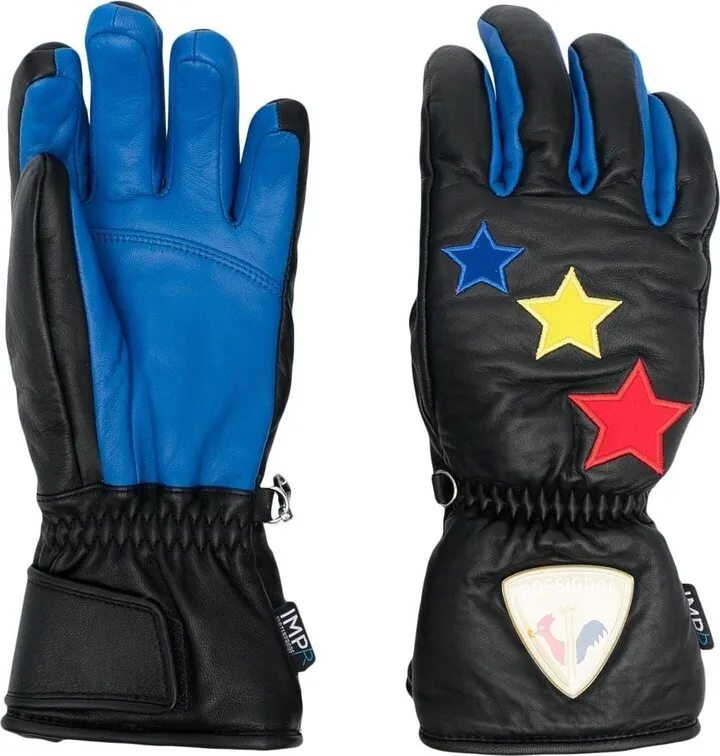 Logo-Patch Detail Leather Gloves