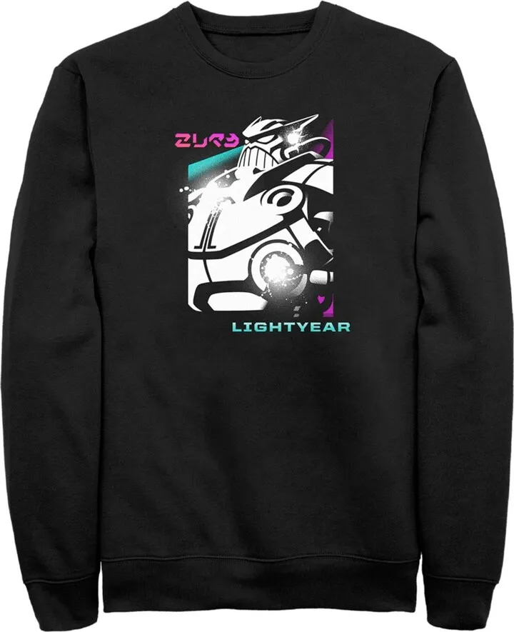 Men's Lightyear Emperor Zurg Paint Splatter Poster Sweatshirt - Black - X Large