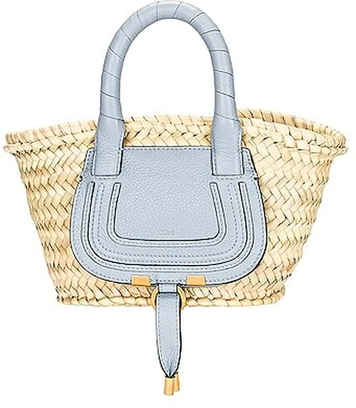 Chloe Mini Marcie Basket Bag in Blue
