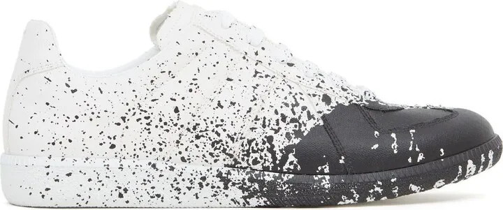 Replica paint-splatter low-top sneakers