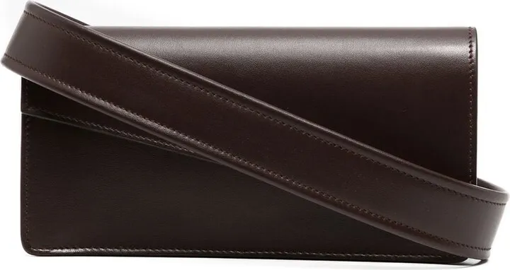 Logo-Print Leather Pouch Bag