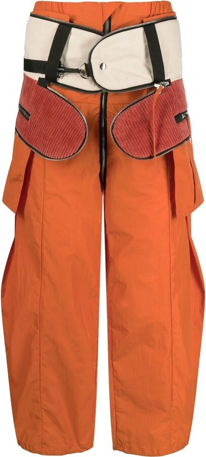 Panelled Straight-Leg Trousers