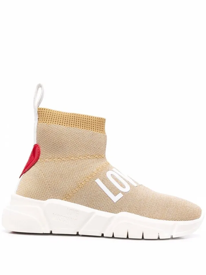 Logo-Print Sock-Style Sneakers