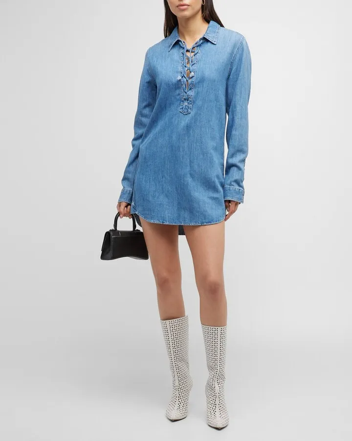 The Lace Up Shirtdress