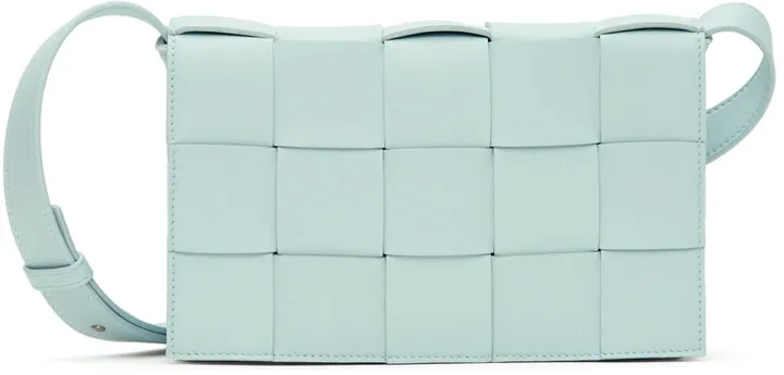 Bottega Veneta Blue Small Intreccio Cassette Bag