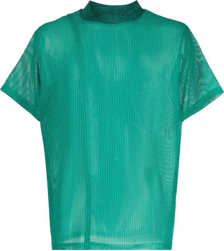 short-sleeves sheer T-shirt