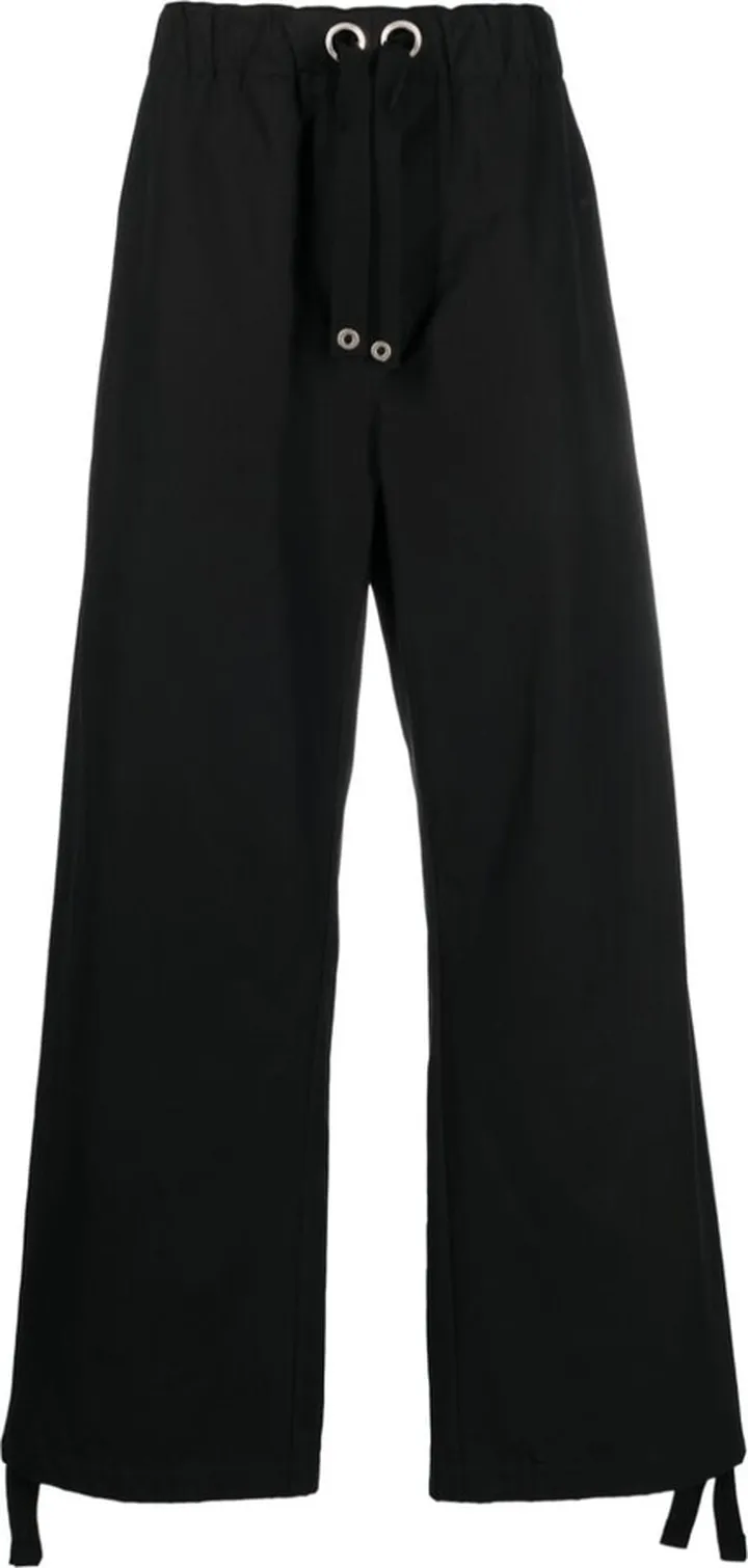Logo-Embroidery Straight Trousers