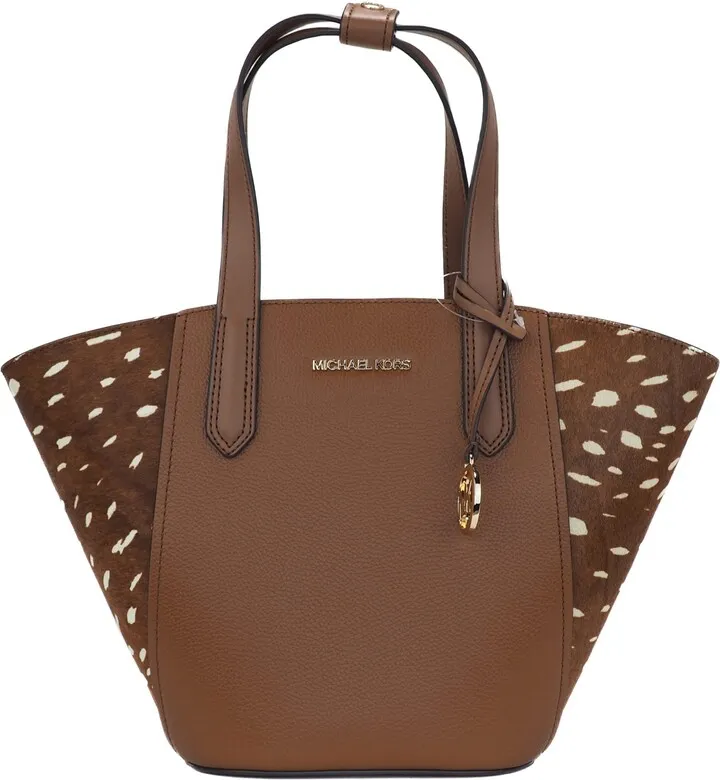 Michael Kors Portia Small Pebbled Leather and Haircalf Tote Handbag (Women's multi)