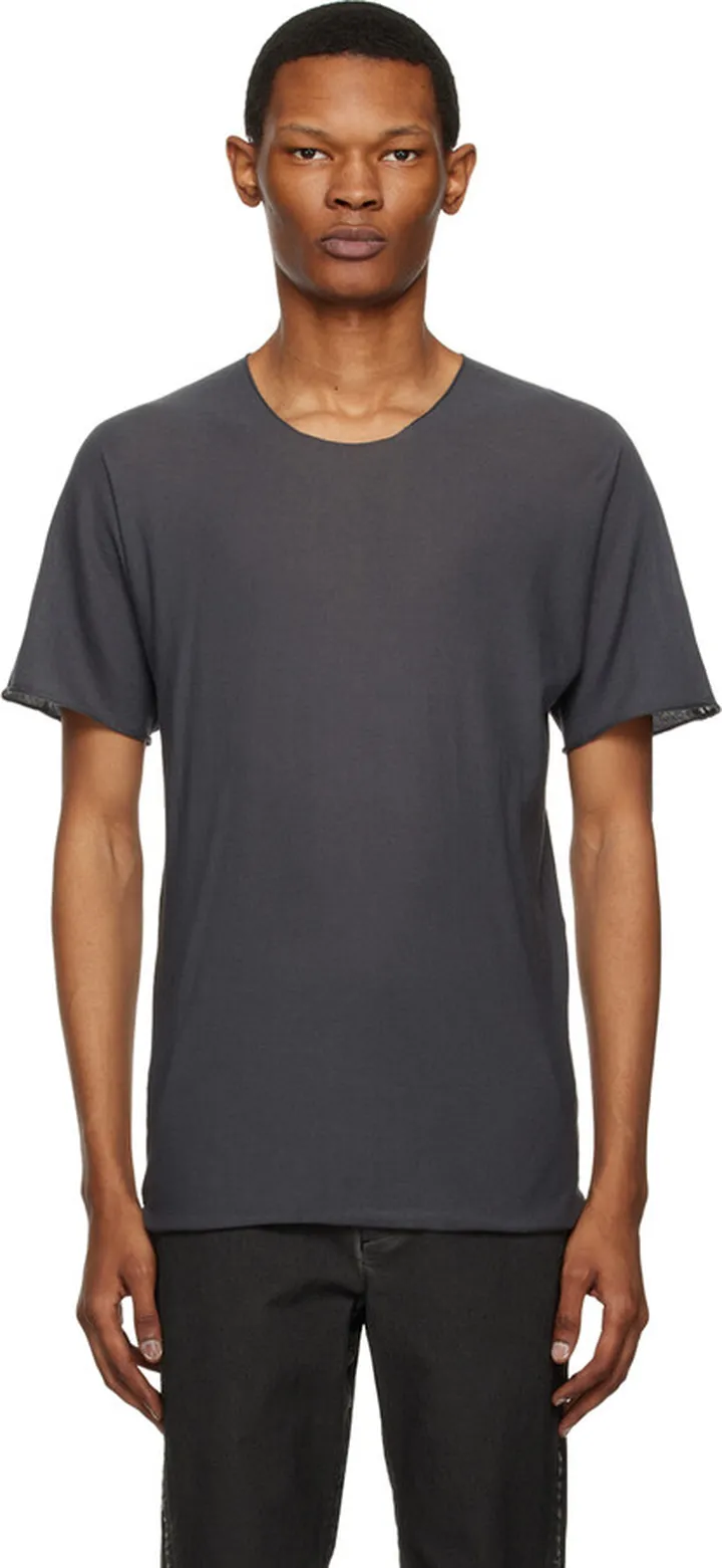 Label Under Construction Gray Parabolic Zip Seam T-Shirt